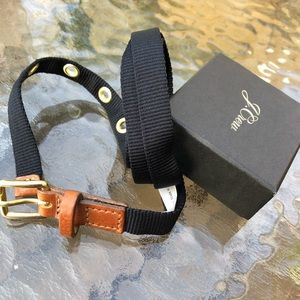 J.Crew Leather Trim Black Belt Small